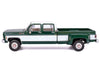 1973 GMC Sierra Grande 3500 Crew Cab Dually Pickup Truck Green and White 1/64 Diecast Model by IXO Models
