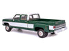 1973 GMC Sierra Grande 3500 Crew Cab Dually Pickup Truck Green and White 1/64 Diecast Model by IXO Models