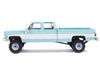 1978 Chevrolet Silverado K30 Crew Cab Pickup Truck Light Blue and White with Blue Interior 1/64 Diecast Model by IXO Models
