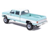 1978 Chevrolet Silverado K30 Crew Cab Pickup Truck Light Blue and White with Blue Interior 1/64 Diecast Model by IXO Models