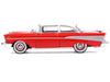 1957 Chevrolet Bel Air Red with White Top and Red Interior 1/64 Diecast Model by IXO Models