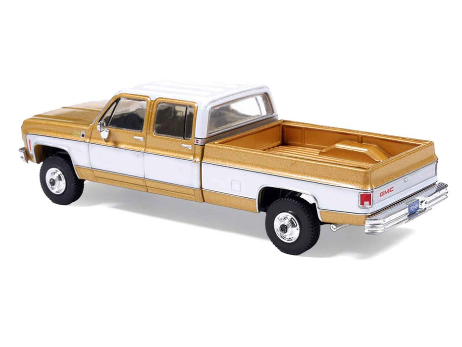 1975 GMC Sierra Classic K2500 Pickup Truck Yuba Gold Metallic and White 1/64 Diecast Model by IXO Models