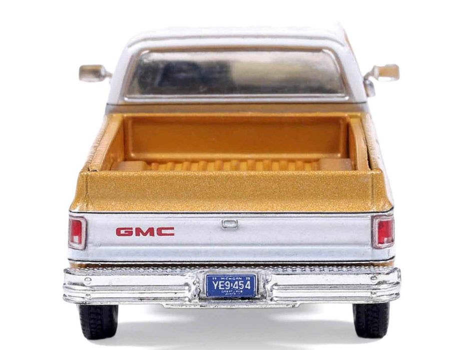 1975 GMC Sierra Classic K2500 Pickup Truck Yuba Gold Metallic and White 1/64 Diecast Model by IXO Models