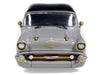 1957 Chevrolet Bel Air Lowrider Gray with Black Top and Gold Accents 1/64 Diecast Model Car by IXO Models