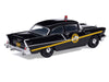 1957 Chevrolet One-Fifty Police Car "Kentucky State Police" Black with Yellow Stripes 1/64 Diecast Model Car by IXO Models