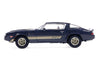 1981 Chevrolet Camaro Z28 Dark Blue Metallic with Gold Stripes and Interior 1/64 Diecast Model Car by IXO Models