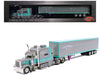 Peterbilt 379 Truck with Sleeper and Dry Goods Trailer "TransAmerica" Gray with Seafoam Green Graphics "J1 Diecast" Series 1/64 Diecast Model by IXO Models