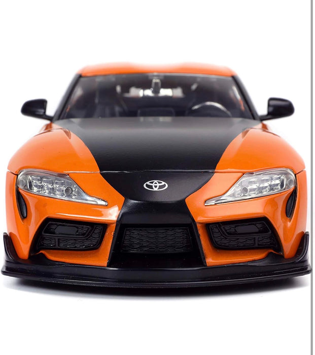 NEW Toyota Supra Orange with Black Stripes "Fast & Furious 9 F9" (2021) Movie 1/24 Diecast Model Car by Jada