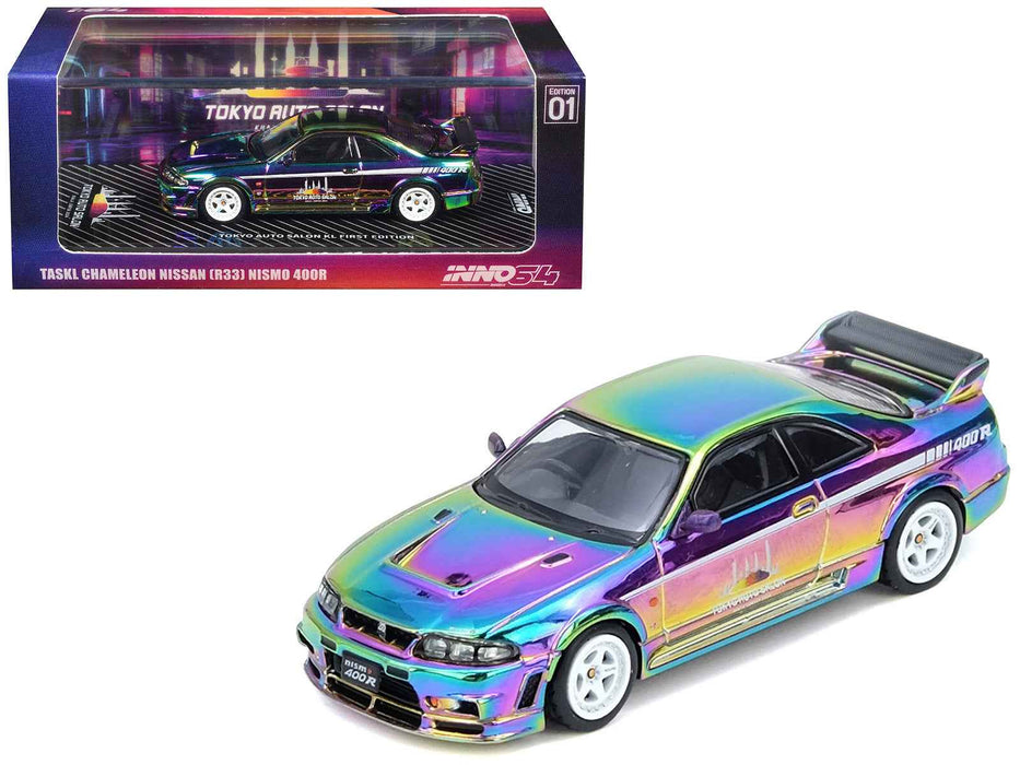 Nissan Skyline GT-R (R33) Nismo 400R RHD (Right Hand Drive) Chameleon "Tokyo Auto Salon Kuala Lumpur First Edition" 1/64 Diecast Model Car by Inno Models