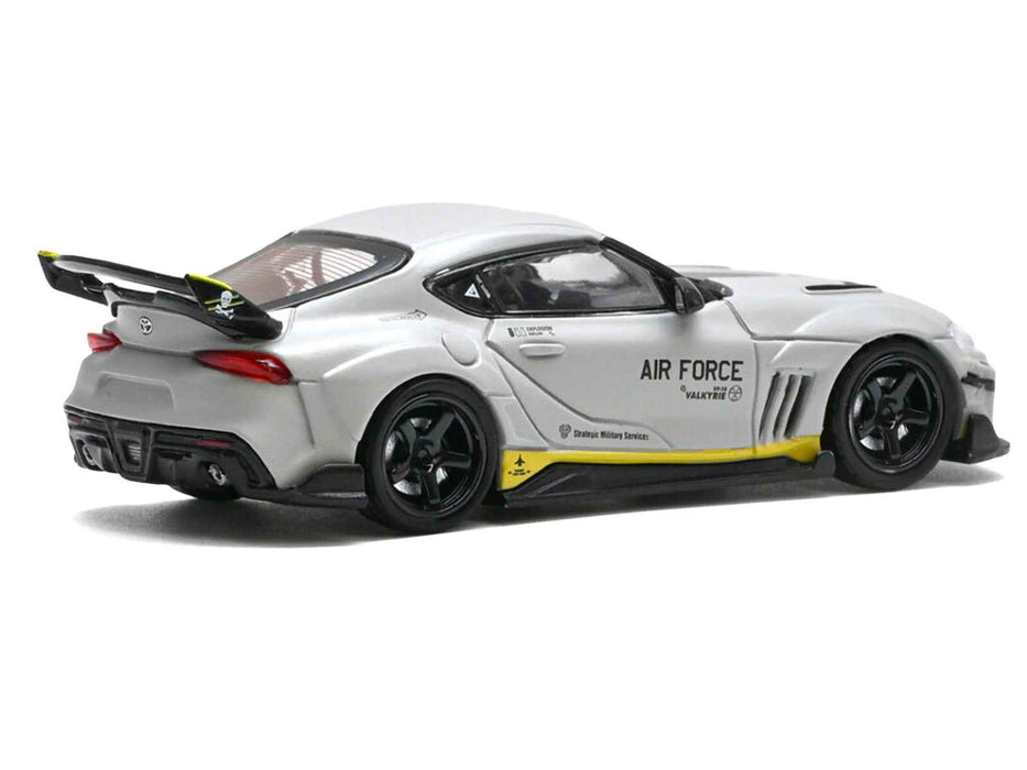 Toyota Supra (A90) WBK DarwinPro "Air Force" Matt Gray with Carbon Accents 1/64 Diecast Model Car by Inno Models