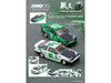 Toyota Sprinter Trueno (AE86) RHD (Right Hand Drive) #15 "Keiichi Tsuchiya" White with Green Graphics 1/64 Diecast Model Car by Inno Models