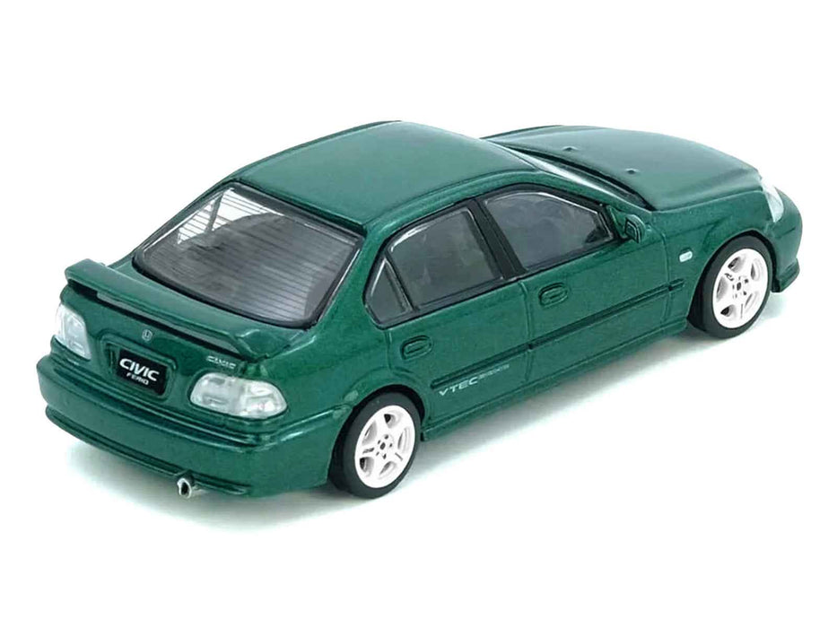 Honda Civic Ferio Si (EK) RHD (Right Hand Drive) Green Metallic 1/64 Diecast Model Car by Inno Models