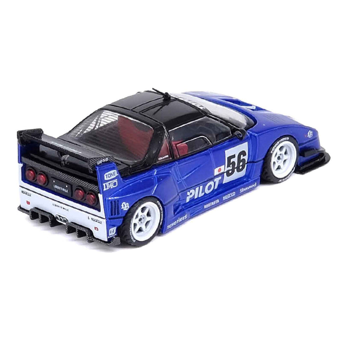 Mazda AZ-1 Liberty Walk LB40 RHD (Right Hand Drive) #56 "Pilot" Blue with Black Top 1/64 Diecast Model Car by Inno Models