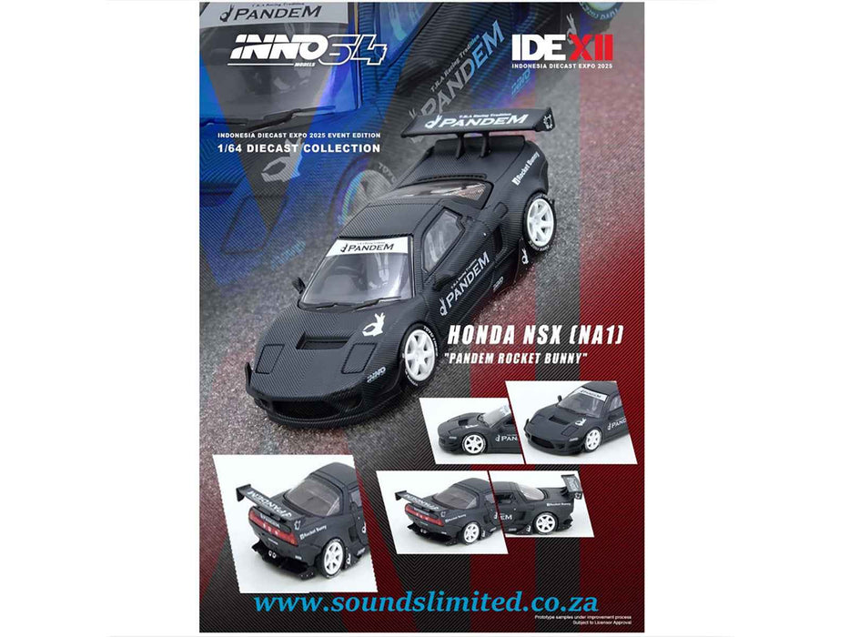 Honda NSX (NA1) RHD (Right Hand Drive) "Pandem Rocket Bunny" Carbon Fiber "Indonesia Diecast Expo 2025 Event Edition" 1/64 Diecast Model Car by Inno Models