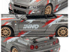 Nissan Skyline GT-R (R34) Z-Tune RHD (Right Hand Drive) Gray Metallic with Graphics "Indonesia Diecast Expo 2024 Exclusive Edition" 1/64 Diecast Model Car by Inno Models