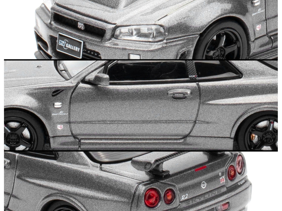 Nissan Skyline GT-R (R34) Z-Tune RHD (Right Hand Drive) Gray Metallic "Thailand Diecast Expo 2025 Event Edition" 1/64 Diecast Model Car by Inno Models