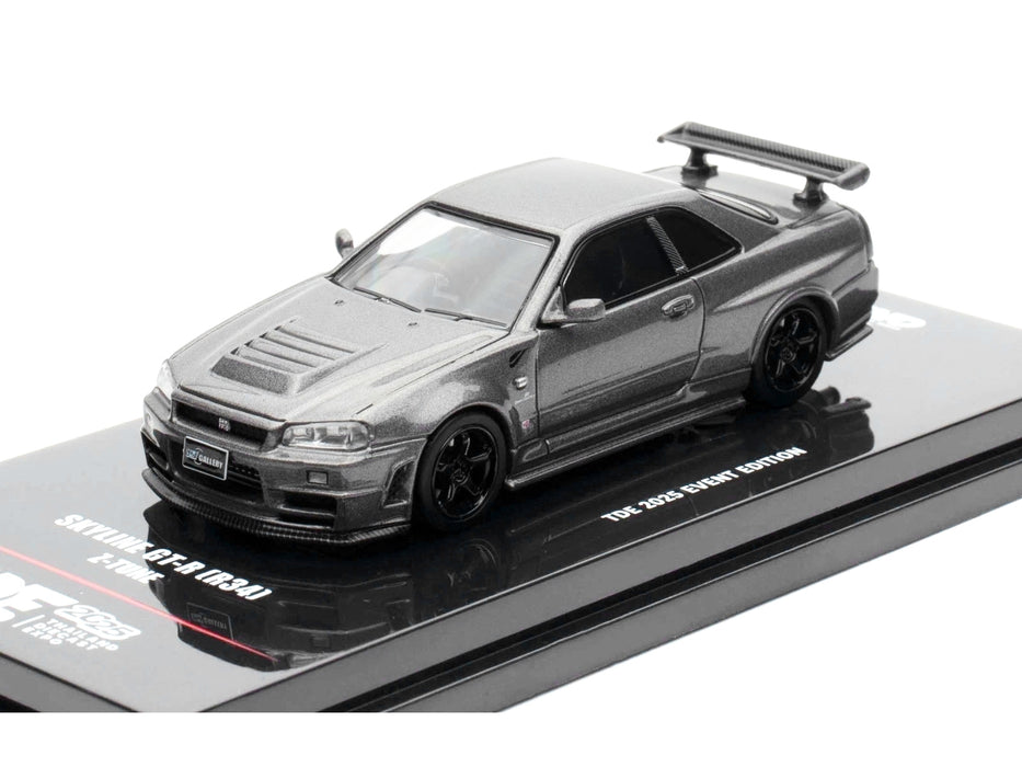 Nissan Skyline GT-R (R34) Z-Tune RHD (Right Hand Drive) Gray Metallic "Thailand Diecast Expo 2025 Event Edition" 1/64 Diecast Model Car by Inno Models