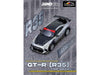 Nissan GT-R (R35) Top Secret RHD (Right Hand Drive) Silver Metallic with Carbon Hood and Top "Tokyo Auto Salon Hong Kong 2025 Event Edition" 1/64 Diecast Model Car by Inno Models
