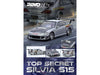 Nissan "Top Secret" Silvia (S15) RHD (Right Hand Drive) Silver Metallic with Carbon Hood 1/64 Diecast Model Car by Inno Models