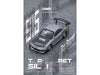 Nissan "Top Secret" Silvia (S15) RHD (Right Hand Drive) Silver Metallic with Carbon Hood 1/64 Diecast Model Car by Inno Models