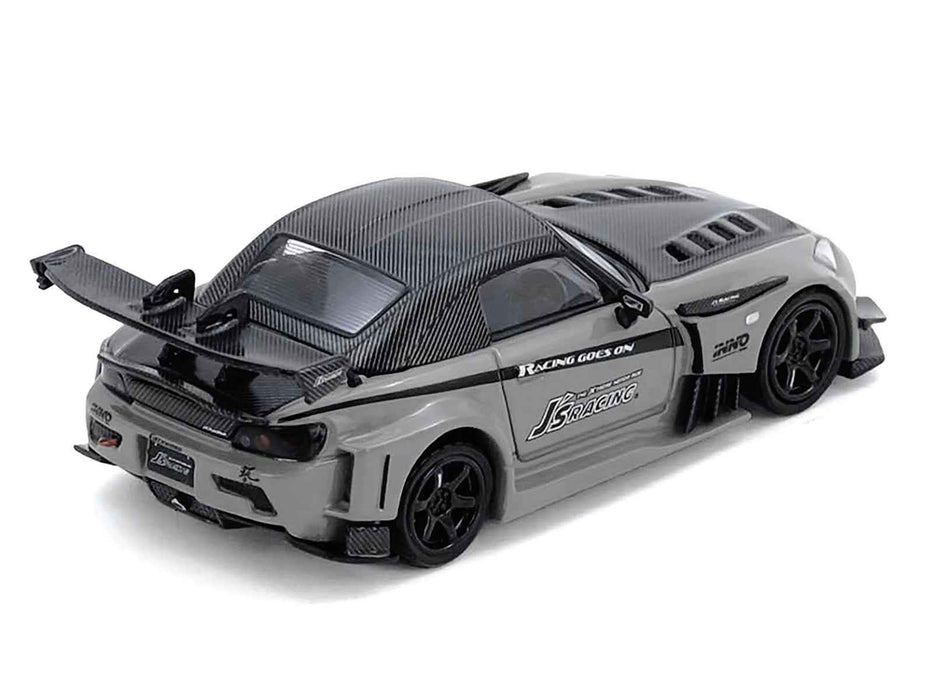 Honda S2000 RHD (Right Hand Drive) "J's Racing" Gray with Carbon Hood and Top "Hong Kong Toycar Salon 2025 Event Edition" 1/64 Diecast Model Car by Inno Models