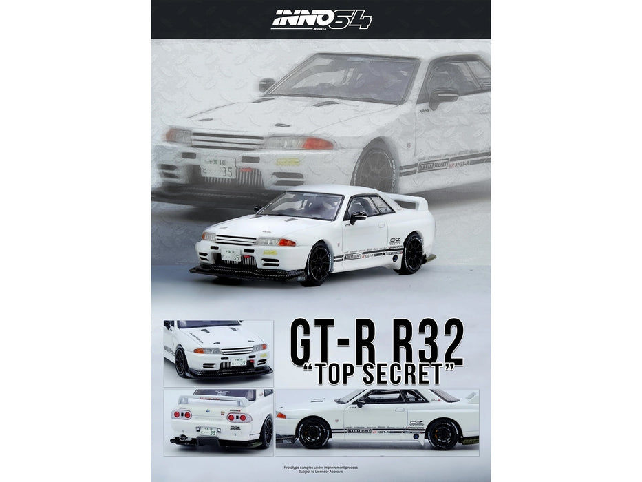 Nissan Skyline "Top Secret" (VR32) GT-R RHD (Right Hand Drive) White 1/64 Diecast Model Car by Inno Models