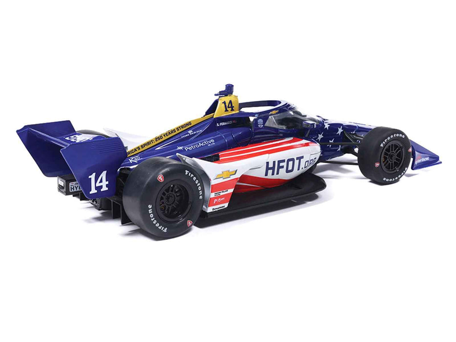 Dallara IndyCar #14 Santino Ferrucci "HFOT.Org" AJ Foyt Racing (Road Course Configuration) "NTT IndyCar Series" (2026) 1/18 Diecast Model Car by IXO Models
