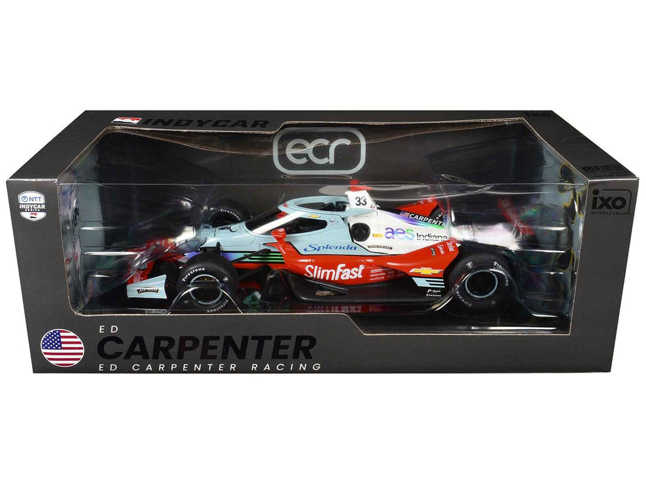 Dallara IndyCar #33 Ed Carpenter "Slim Fast" Ed Carpenter Racing (Road Course Configuration) "NTT IndyCar Series" (2026) 1/18 Diecast Model Car by IXO Models