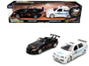 Honda S2000 Black with Graphics and Volkswagen Jetta White with Graphics Set of 2 pieces "25 Years of Fast & Furious" Series 1/32 Diecast Model Cars by Jada