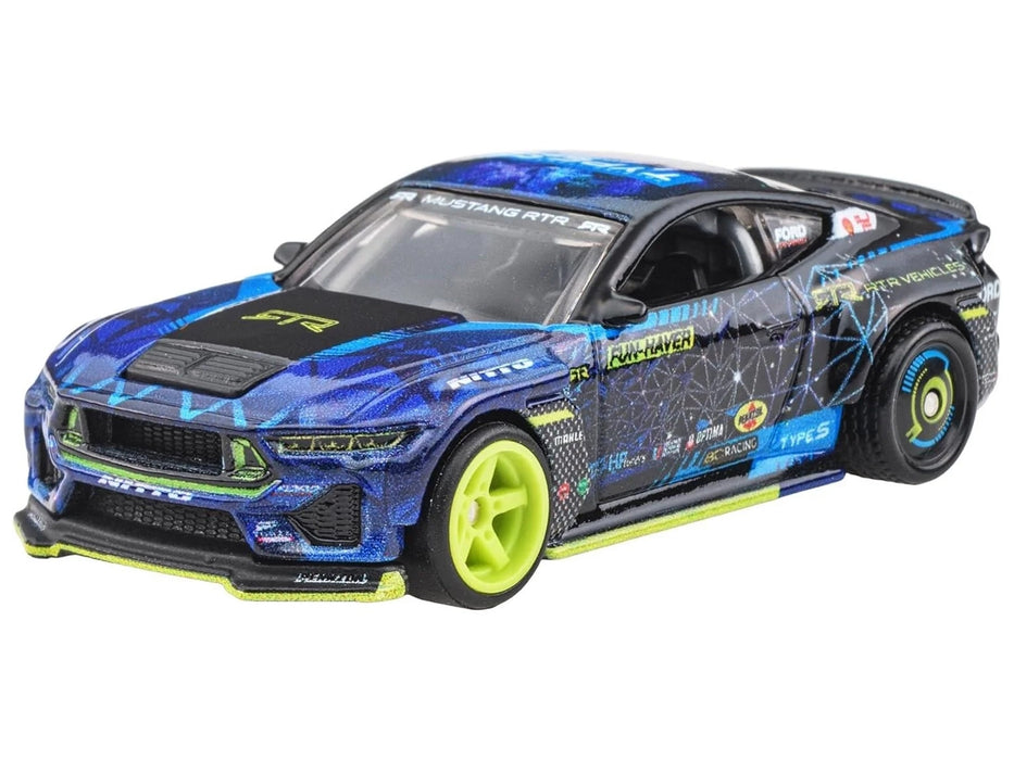 2024 Ford Mustang RTR Spec 5-FD Dark Blue with Graphics "Circuit Legends" Series Diecast Model Car by Hot Wheels