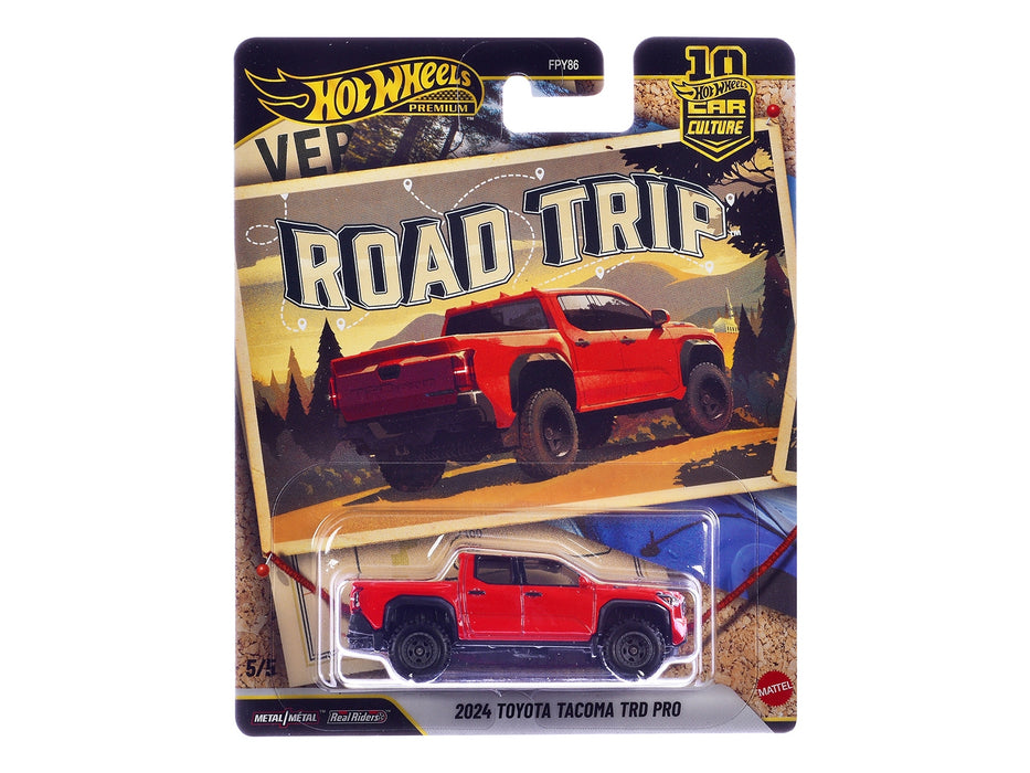 2024 Toyota Tacoma TRD PRO Pickup Truck Red "Road Trip" Series Diecast Model Car by Hot Wheels