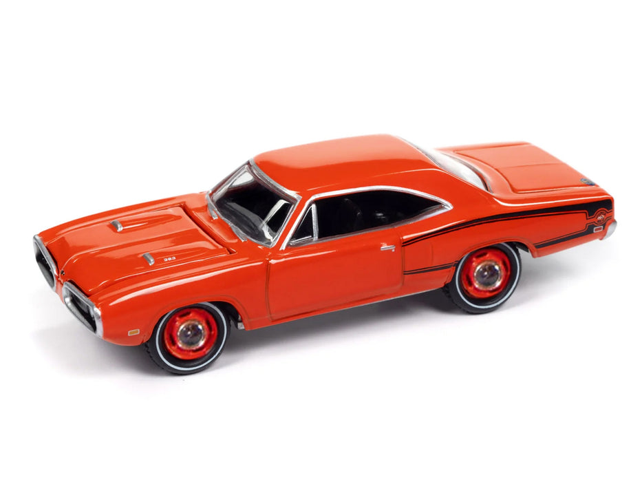 1970 Dodge Coronet Super Bee "Mr. Norm's" Hemi Orange with Black Stripes "Muscle Cars USA" Series 1/64 Diecast Model Car by Johnny Lightning