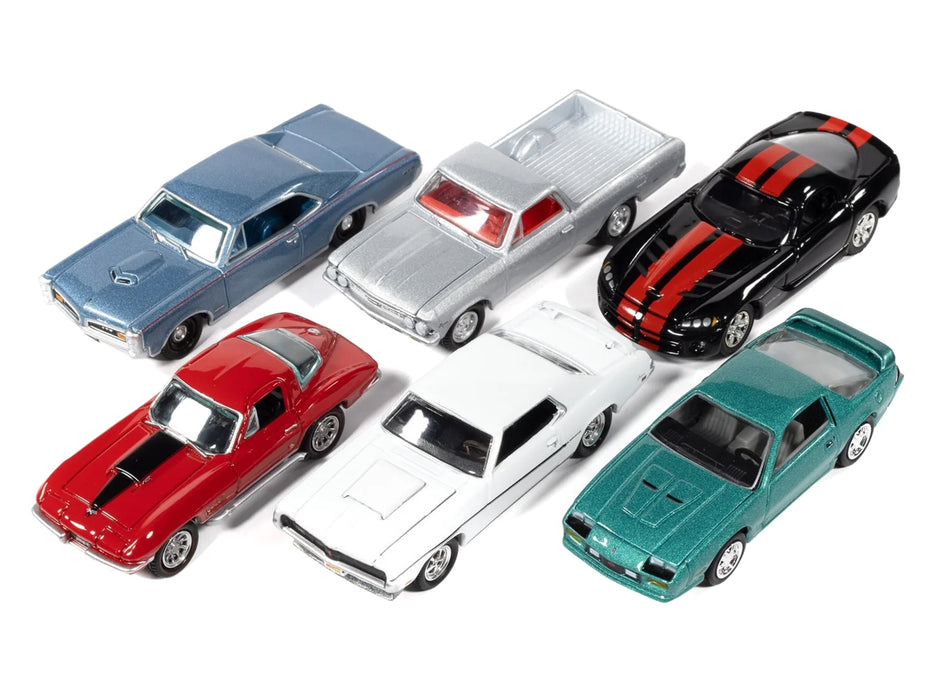 "Muscle Cars USA" 2025 Release 3 Set B of 6 pieces "MECUM Auctions" 1/64 Diecast Model Cars by Johnny Lightning