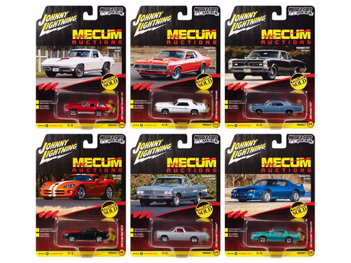 "Muscle Cars USA" 2025 Release 3 Set B of 6 pieces "MECUM Auctions" 1/64 Diecast Model Cars by Johnny Lightning