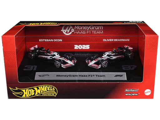 "MoneyGram Haas F1 Team" Formula One F1 World Championship (2025) 2 Piece Set Diecast Model Cars by Hot Wheels