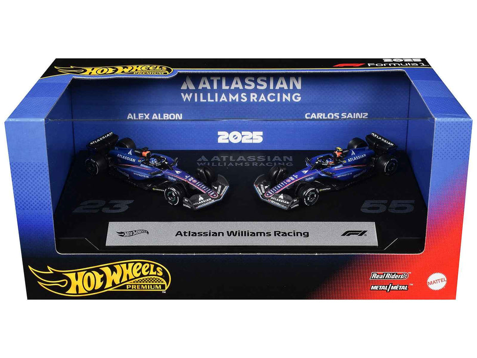 "Atlassian Williams Racing" Formula One F1 World Championship (2025) 2 Piece Set Diecast Model Cars by Hot Wheels