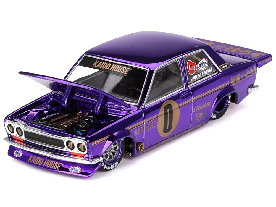Datsun 510 Pro Street #0 "Anniversary Edition" Purple Metallic (Designed by Jun Imai) "Kaido House" Special 1/64 Diecast Model Car by Mini GT