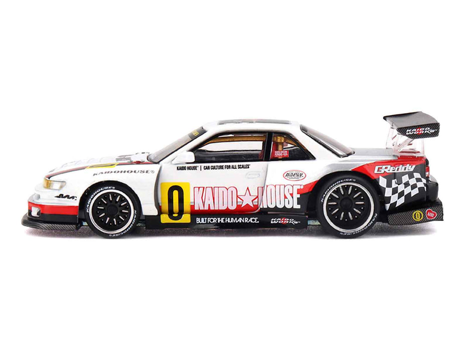 Nissan Silvia S13-R "Circuit Spec V1" RHD (Right Hand Drive) White with Graphics (Designed by Jun Imai) "Kaido House" Special 1/64 Diecast Model Car by Mini GT