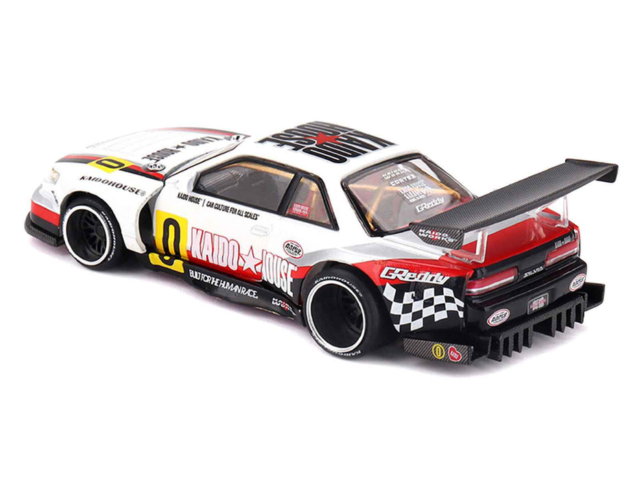 Nissan Silvia S13-R "Circuit Spec V1" RHD (Right Hand Drive) White with Graphics (Designed by Jun Imai) "Kaido House" Special 1/64 Diecast Model Car by Mini GT