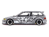 Honda Civic (EF) "Manga V1" Gray Metallic with Graphics (Designed by Jun Imai) "Kaido House" Special 1/64 Diecast Model Car by Mini GT