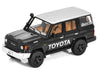Toyota Land Cruiser (J76) Black with Silver Metallic Top 1/64 Diecast Model Car by GCD