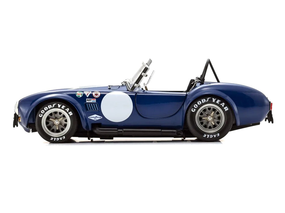 Shelby Cobra 427 S/C Blue with White Stripes and Race Graphics 1/18 Diecast Model Car by Kyosho