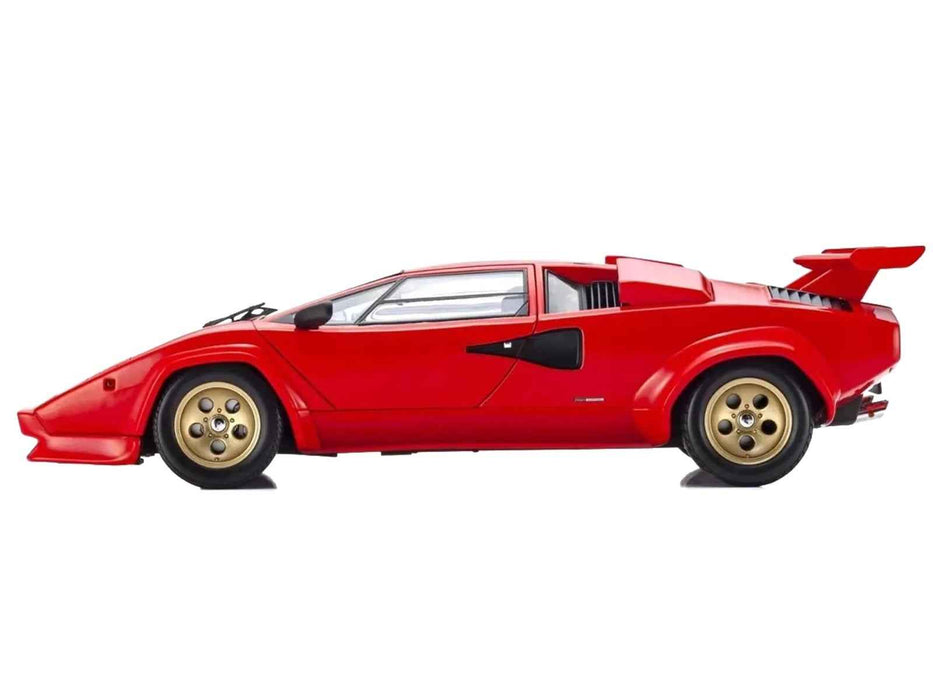 Lamborghini Countach LP 5000 Quattrovalvole Red with Gold Wheels 1/18 Diecast Model Car by Kyosho