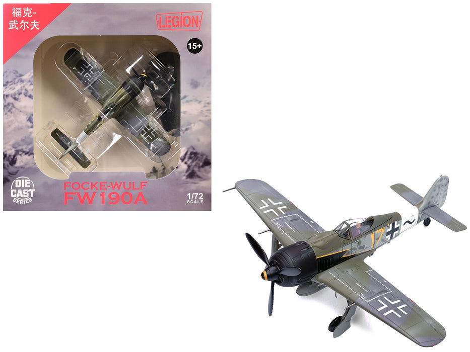 Focke-Wulf Fw 190A Aircraft "Yellow 17 24-Victory Ace Willi Unger 12./JG 3 Udet Germany" (1944) German Luftwaffe 1/72 Diecast Model Airplane by Legion