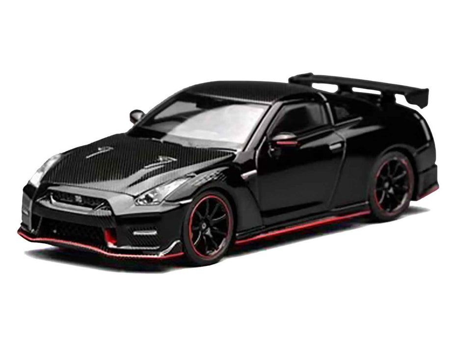 2022 Nissan GT-R Nismo (R35) RHD (Right Hand Drive) Meteor Flake Black Pearl with Carbon Hood and Top "Senior 64" Series 1/64 Diecast Model Car by MotorHelix