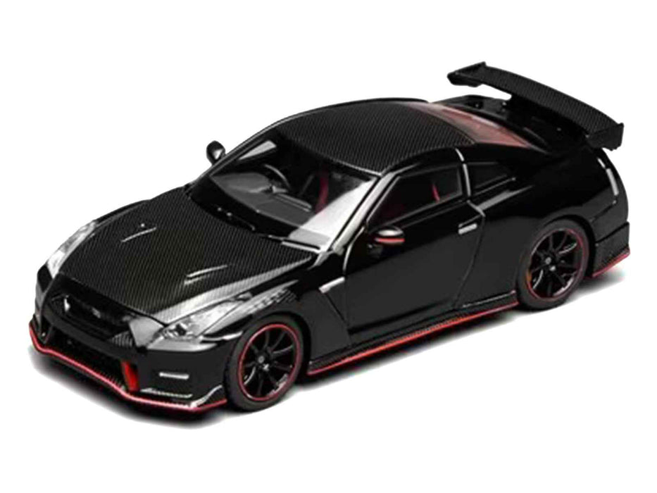 2022 Nissan GT-R Nismo (R35) RHD (Right Hand Drive) Meteor Flake Black Pearl with Carbon Hood and Top "Senior 64" Series 1/64 Diecast Model Car by MotorHelix