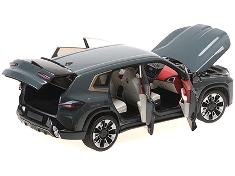 2023 BMW XM Dark Green Metallic with Gold Stripes 1/18 Diecast Model Car by Minichamps