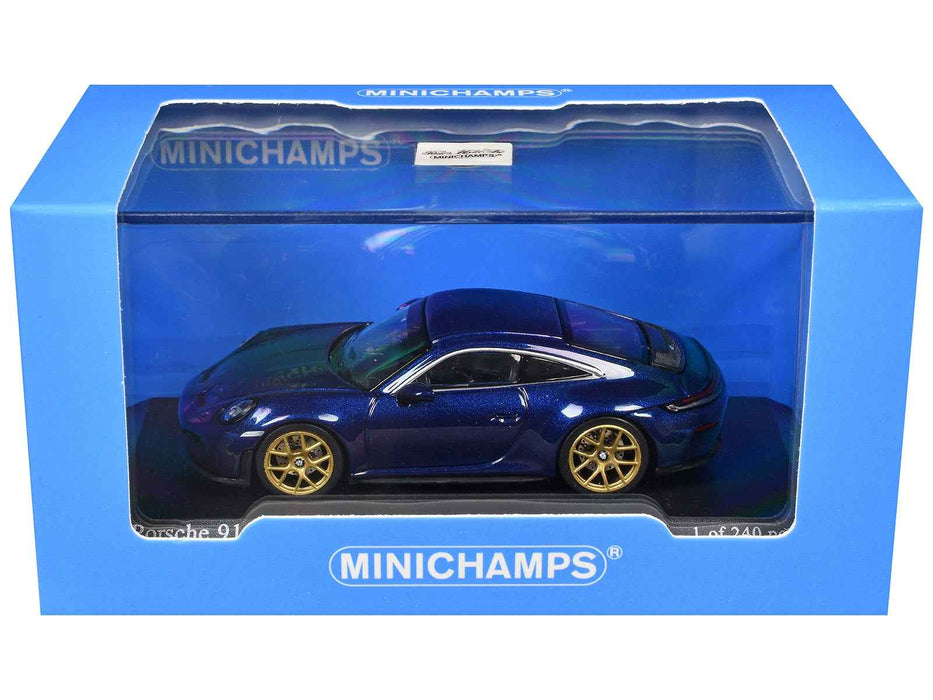 2025 Porsche 911 (992.2) GT3 Touring Blue Metallic Limited Edition to 240 pieces Worldwide 1/64 Diecast Model Car by Minichamps