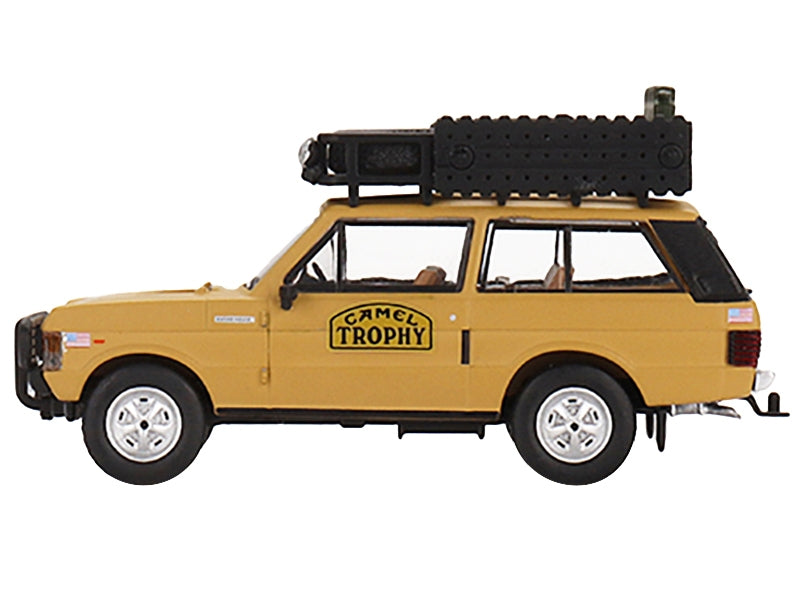 Range Rover with Roofrack Tan "Camel Trophy - Papua New Guinea Team USA" (1982) Limited Edition to 2400 pieces Worldwide 1/64 Diecast Model Car by Mini GT - Miniature Motors