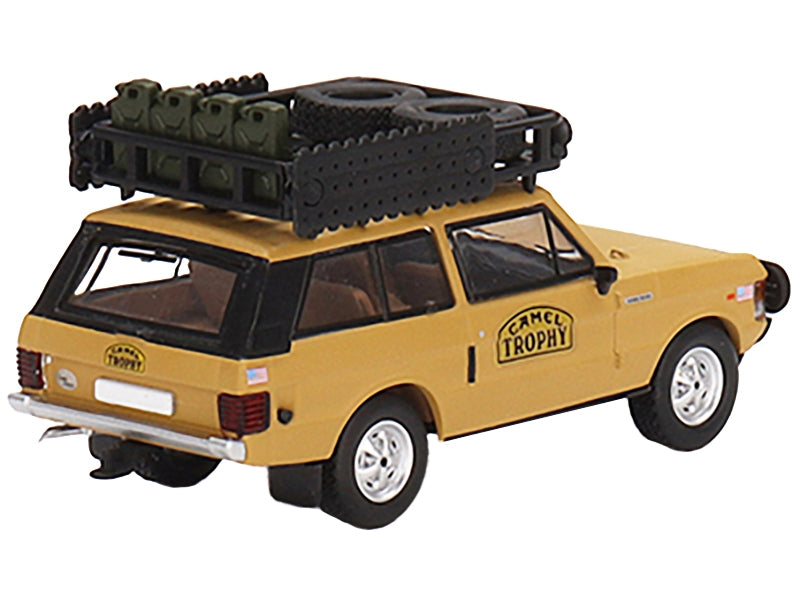 Range Rover with Roofrack Tan "Camel Trophy - Papua New Guinea Team USA" (1982) Limited Edition to 2400 pieces Worldwide 1/64 Diecast Model Car by Mini GT - Miniature Motors